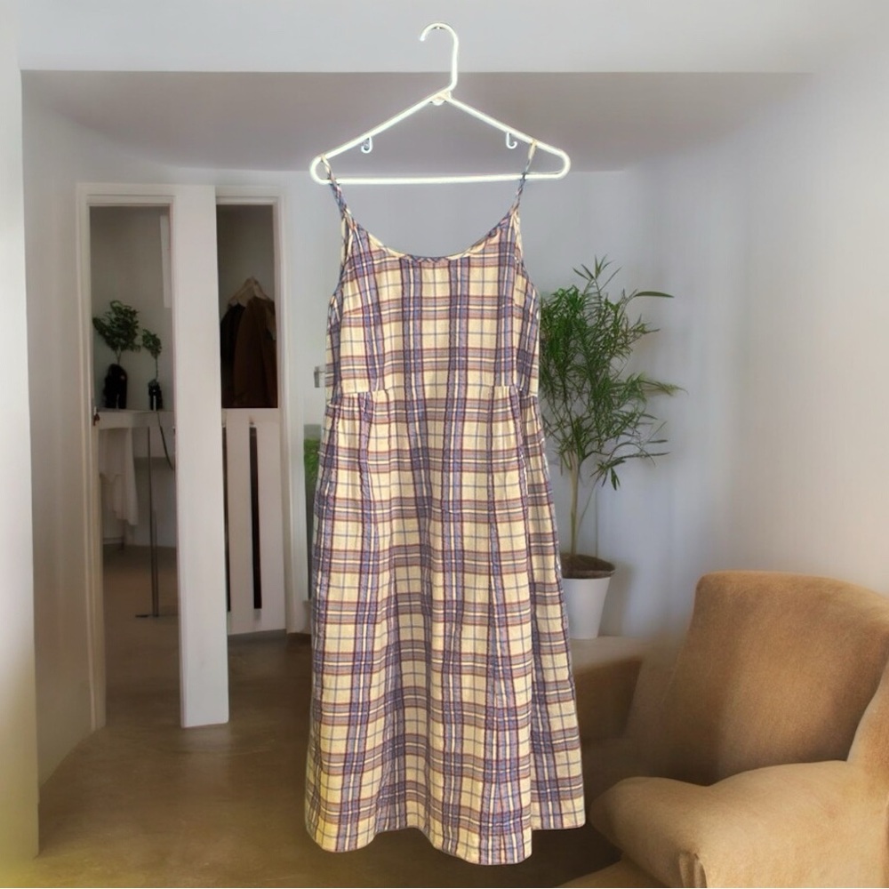 Toast 100% Cotton Plaid Sundress Size S